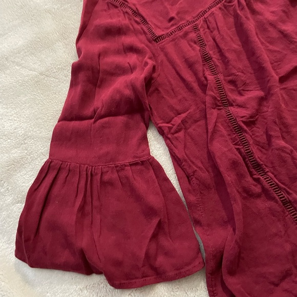 Old Navy burgundy bell sleeve Blouse - Picture 2 of 3